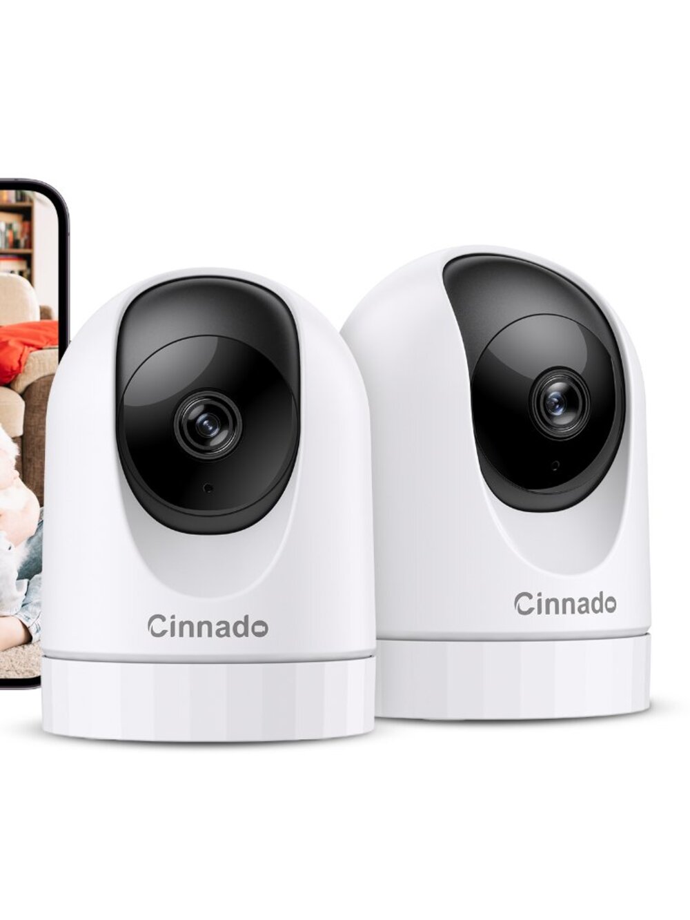 NEW Cinnado D1 2K WIFI Indoor Security Camera- 2 Pack